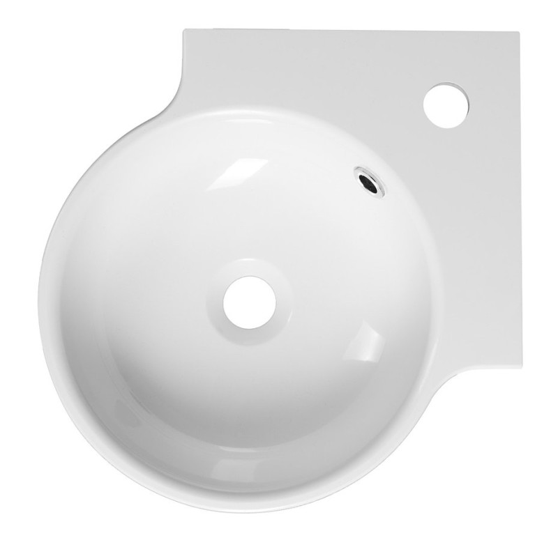 SAPHO KAORI UMYWALKA OKRĄGŁA NAROŻNA 38x38 CM KONGLOMERAT BIAŁY KR038