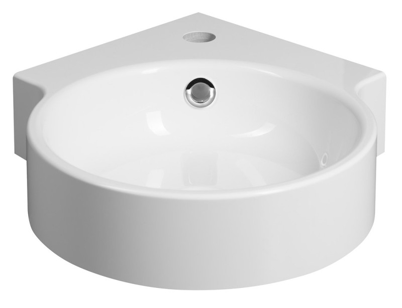 SAPHO KAORI UMYWALKA OKRĄGŁA NAROŻNA 38x38 CM KONGLOMERAT BIAŁY KR038