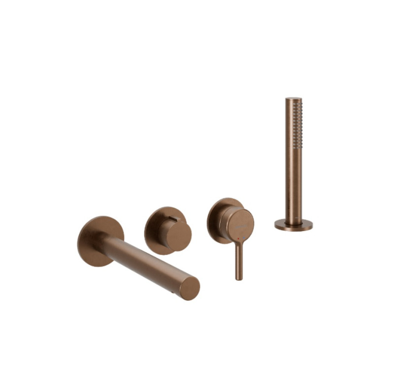 Excellent Pi kompletny zestaw wannowy podtynkowy z wylewką i Dry Box miedziany szczotkowany AREX.1244.K.04CB