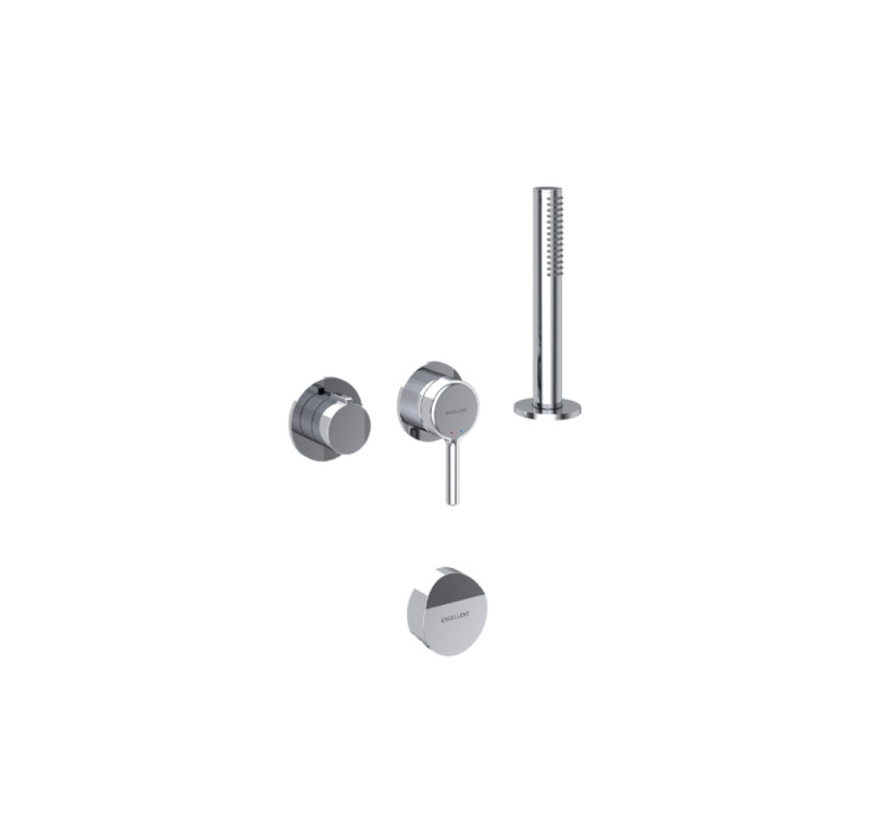 Excellent Pi kompletny zestaw wannowy podtynkowy z napełnianiem przez przelew i Dry Box chrom połysk AREX.1244.K.06CR