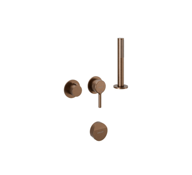 Excellent Pi kompletny zestaw wannowy podtynkowy z napełnianiem przez przelew i Dry Box miedziany szczotkowany AREX.1244.K.06CB