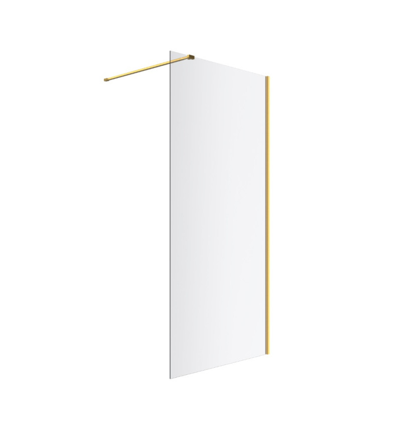 Excellent Vidoq kabina typu Walk-In 80 cm złoty szczotkowany przeźroczyste Clean Control KAEX.1506.K.800.GB