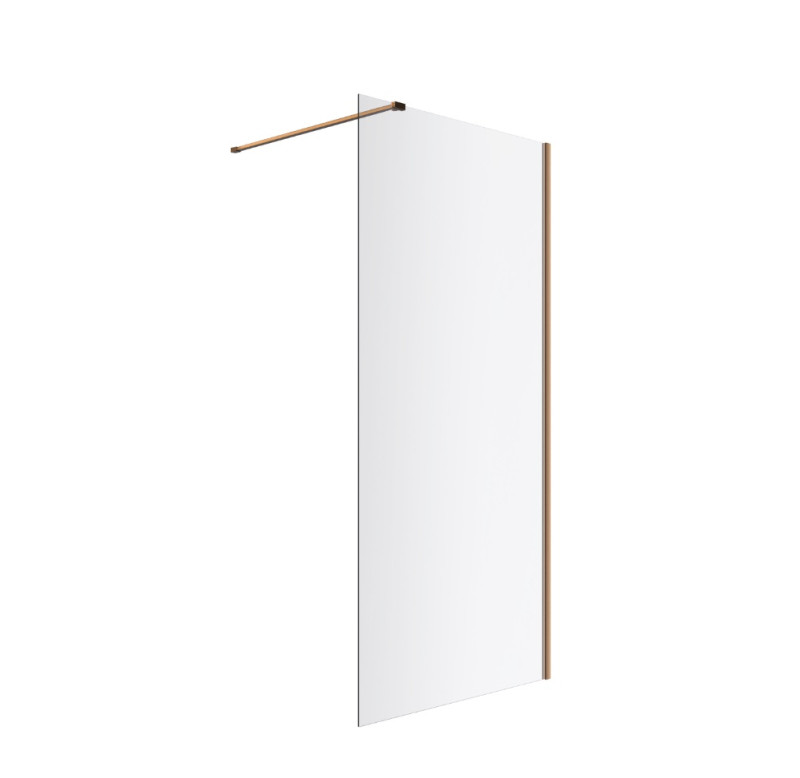 Excellent Vidoq kabina typu Walk-In 80 cm miedź szczotkowana przeźroczyste Clean Control KAEX.1506.K.800.CB