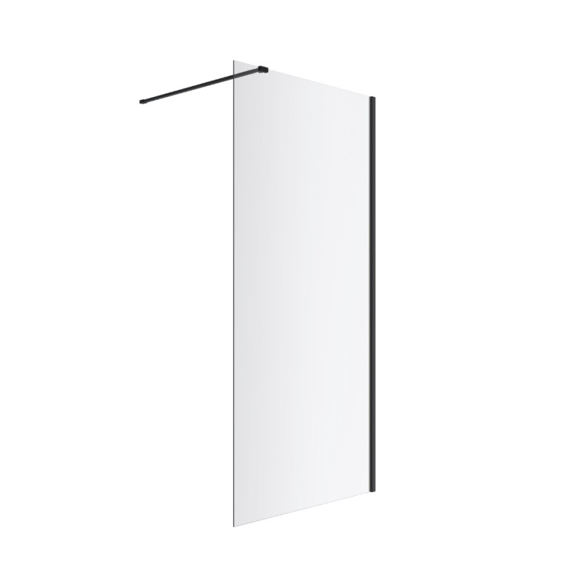 Excellent Vidoq kabina typu Walk-In 110 cm czarny mat przeźroczyste Clean Control KAEX.1506.K.1100.BL