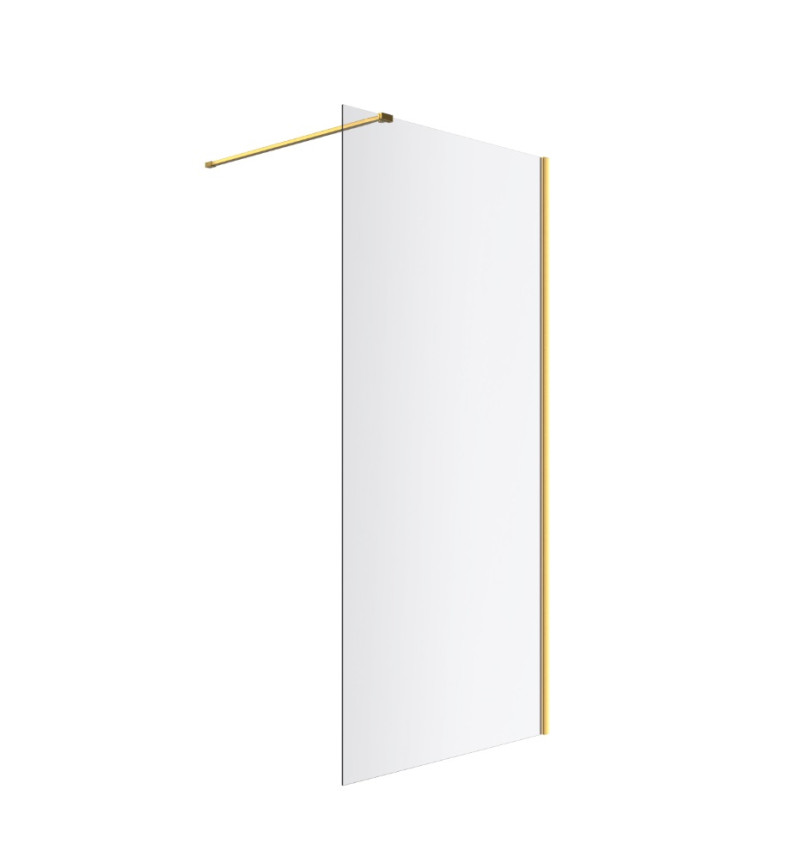 Excellent Vidoq kabina typu Walk-In 110 cm złoty szczotkowany przeźroczyste Clean Control KAEX.1506.K.1100.GB