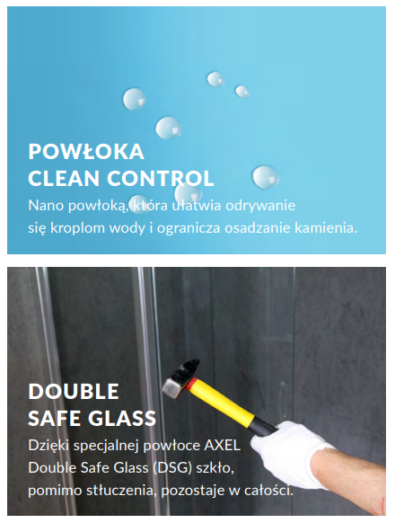 Excellent Vidoq kabina typu Walk-In 110 cm złoty szczotkowany przeźroczyste Clean Control KAEX.1506.K.1100.GB