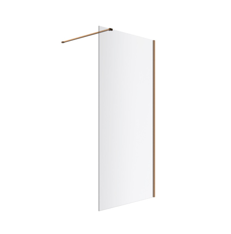 Excellent Vidoq kabina typu Walk-In 110 cm miedź szczotkowana przeźroczyste Clean Control KAEX.1506.K.1100.CB