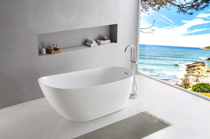 Corsan Estella II Slim wanna wolnostojąca 169x74 + syfon chrom akryl biały V038XLCH