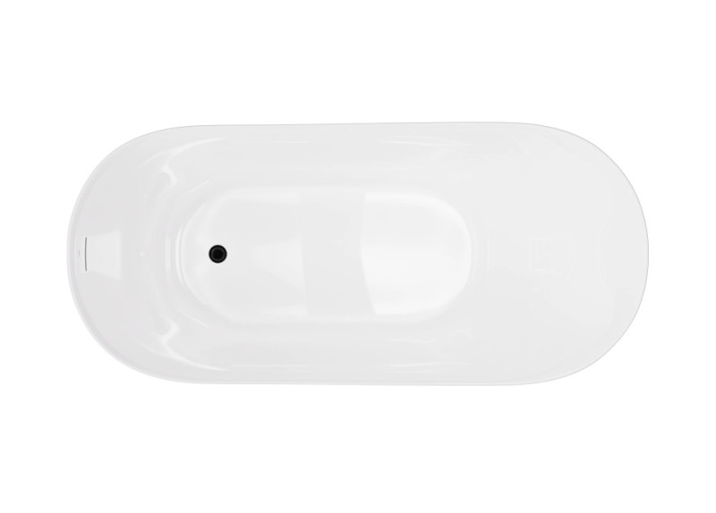 Corsan Estella II Slim wanna wolnostojąca 169x74 + syfon czarny akryl biały V038XLBL