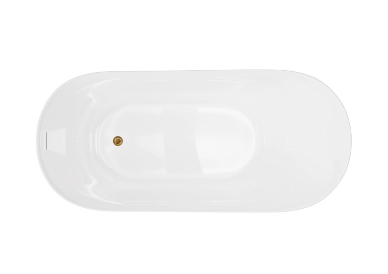 Corsan Estella II Slim wanna wolnostojąca 169x74 + syfon złoty akryl biały V038XLGL