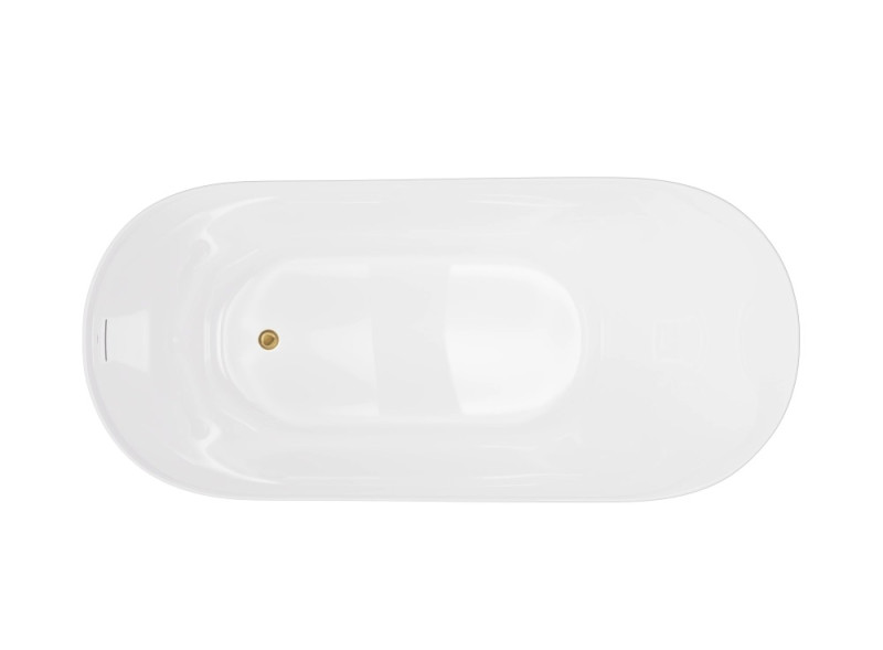 Corsan Estella II Slim wanna wolnostojąca 169x74 + syfon złoty szczotkowany akryl biały V038XLBGL