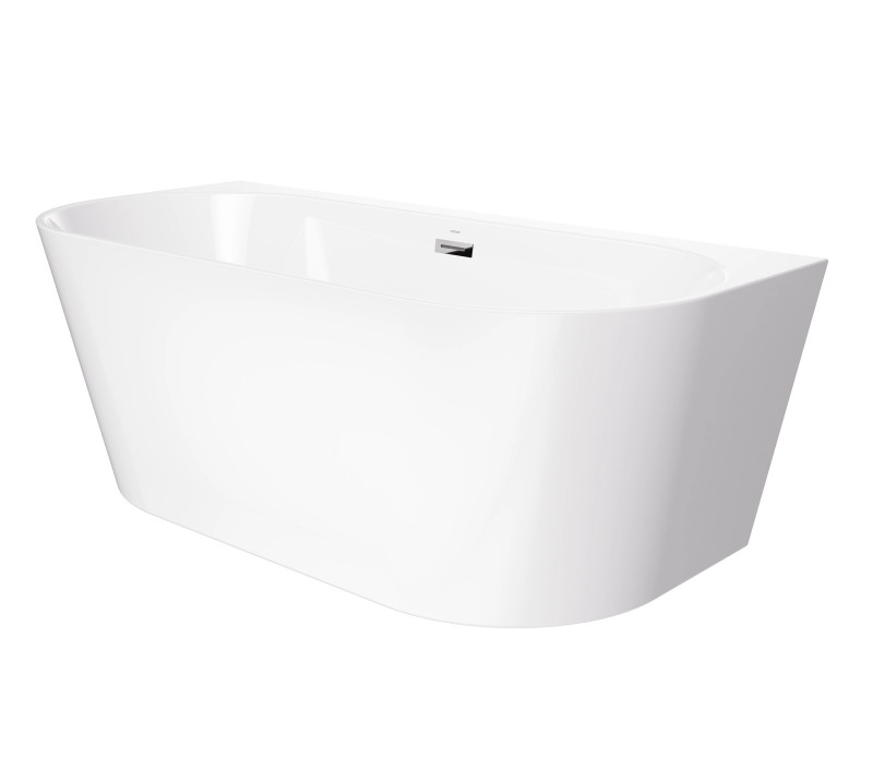 Corsan Mono wanna wolnostojąca przyścienna 160x75 biała + syfon chrom E030LCH