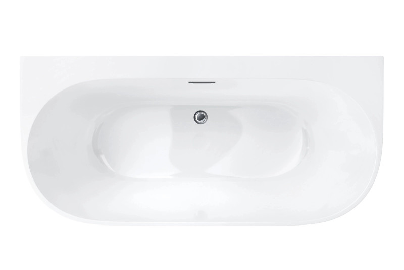 Corsan Mono wanna wolnostojąca przyścienna 160x75 biała + syfon chrom E030LCH