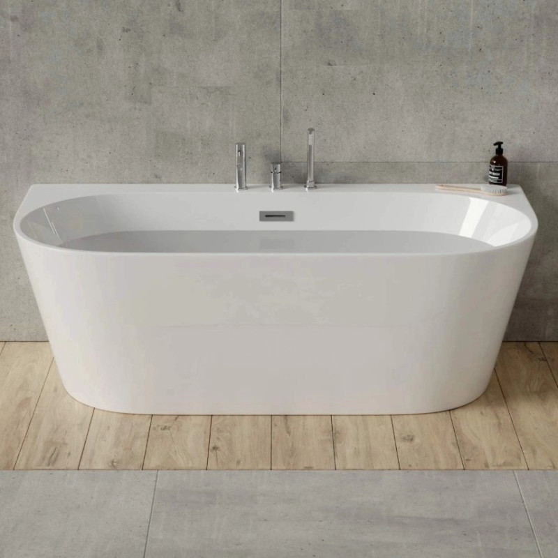 Corsan Mono wanna wolnostojąca przyścienna 170x80 biała + syfon biały E030XLWH