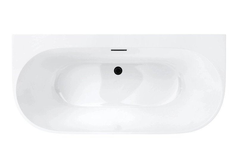 Corsan Mono wanna wolnostojąca przyścienna 160x75 biała + syfon czarny E030LBL