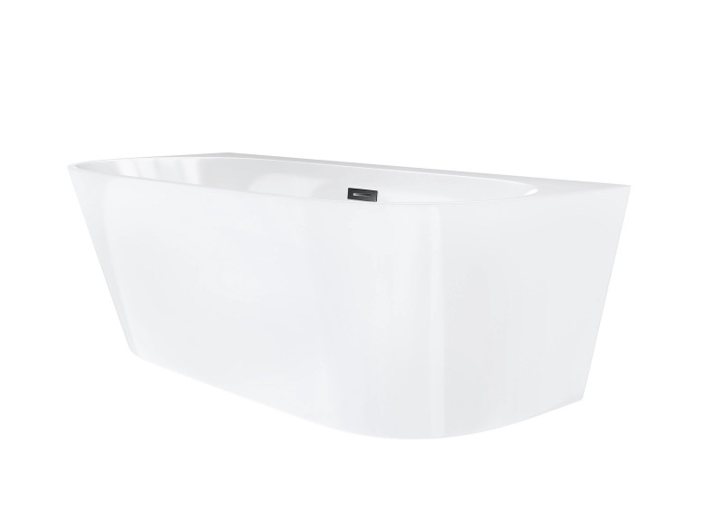 Corsan Mono wanna wolnostojąca przyścienna 160x75 biała + syfon grafit E030LGM