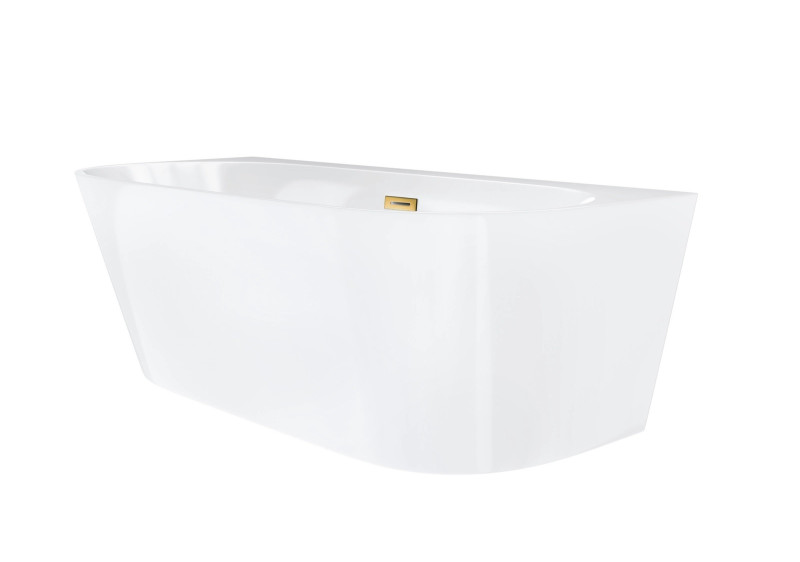 Corsan Mono wanna wolnostojąca przyścienna 170x80 biała + syfon złoty E030XLGL