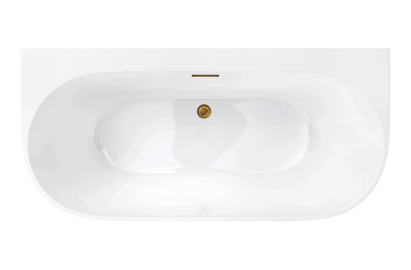 Corsan Mono wanna wolnostojąca przyścienna 170x80 biała + syfon złoty E030XLGL