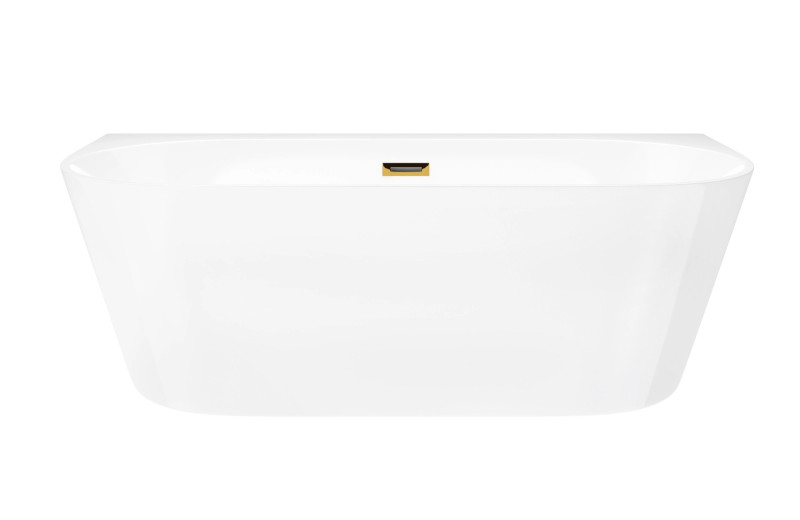 Corsan Mono wanna wolnostojąca przyścienna 160x75 biała + syfon złoty E030LGL