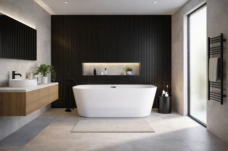 Corsan Mono wanna wolnostojąca przyścienna 160x75 biała + syfon złoty szczotkowany E030LBGL