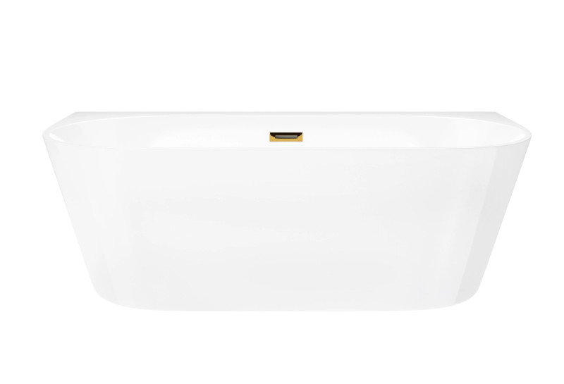 Corsan Mono wanna wolnostojąca przyścienna 170x80 biała + syfon złoty szczotkowany E030XLBGL