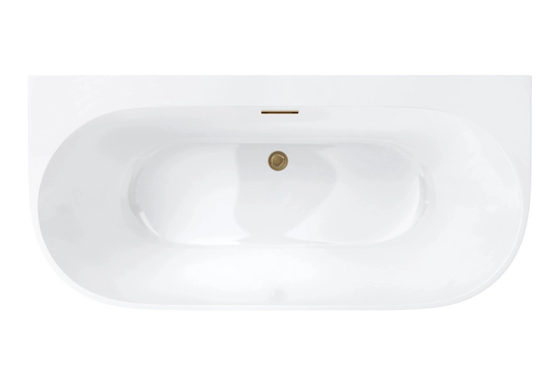 Corsan Mono wanna wolnostojąca przyścienna 170x80 biała + syfon złoty szczotkowany E030XLBGL
