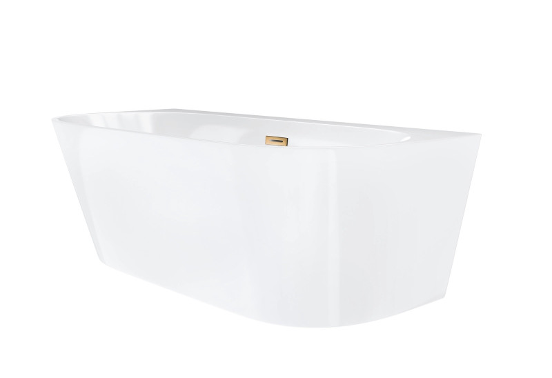 Corsan Mono wanna wolnostojąca przyścienna 170x80 biała + syfon miedź E030XLRG