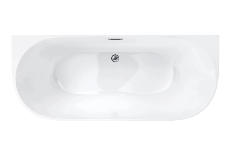 Corsan Mono E029 Slim wanna wolnostojąca przyścienna 160x75 biała + syfon chrom E029LSCH