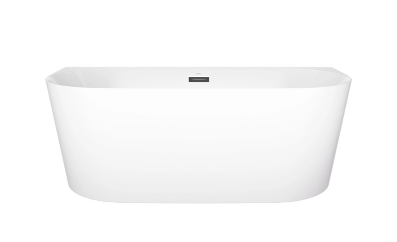 Corsan Mono E029 Slim wanna wolnostojąca przyścienna 160x75 biała + syfon czarny E029LSBL