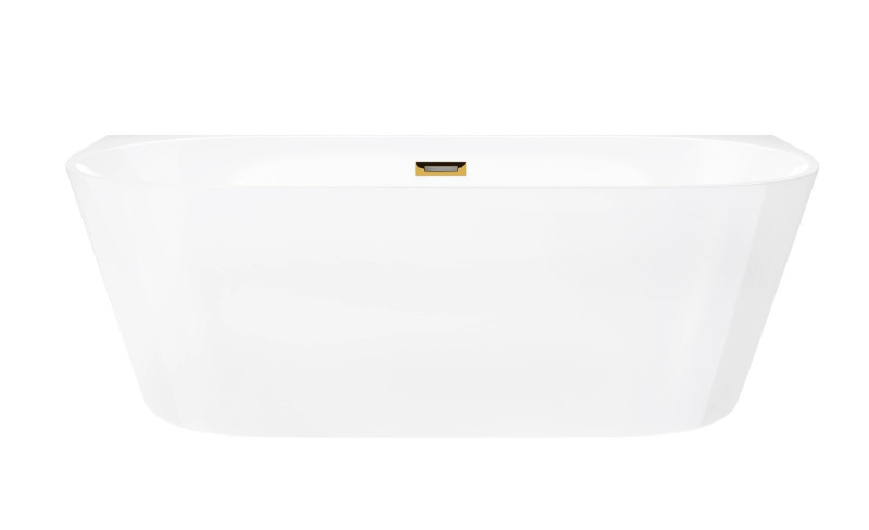 Corsan Mono E029 Slim wanna wolnostojąca przyścienna 160x75 biała + syfon złoty E029LSGL