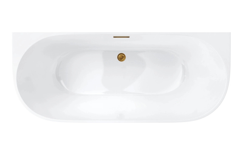 Corsan Mono E029 Slim wanna wolnostojąca przyścienna 160x75 biała + syfon złoty E029LSGL