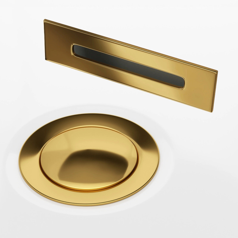 Corsan Mono E029 Slim wanna wolnostojąca przyścienna 160x75 biała + syfon złoty E029LSGL