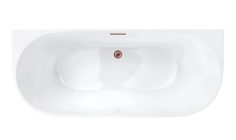 Corsan Mono E029 Slim wanna wolnostojąca przyścienna 160x75 biała + syfon miedź E029LSRG