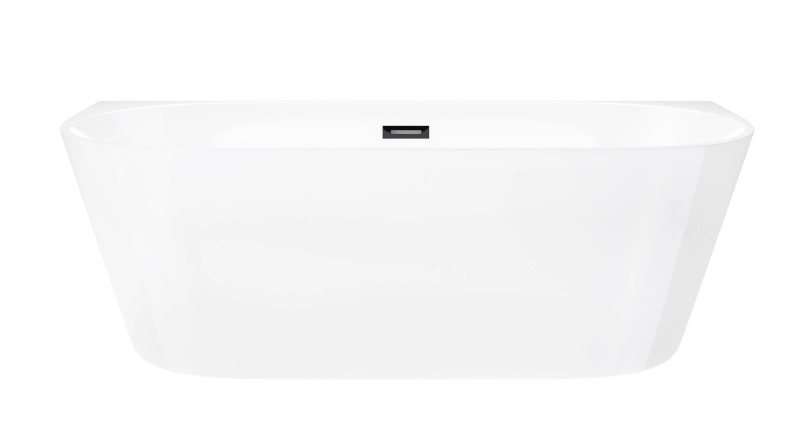 Corsan Mono E029 Slim wanna wolnostojąca przyścienna 160x75 biała + syfon grafit E029LSGM