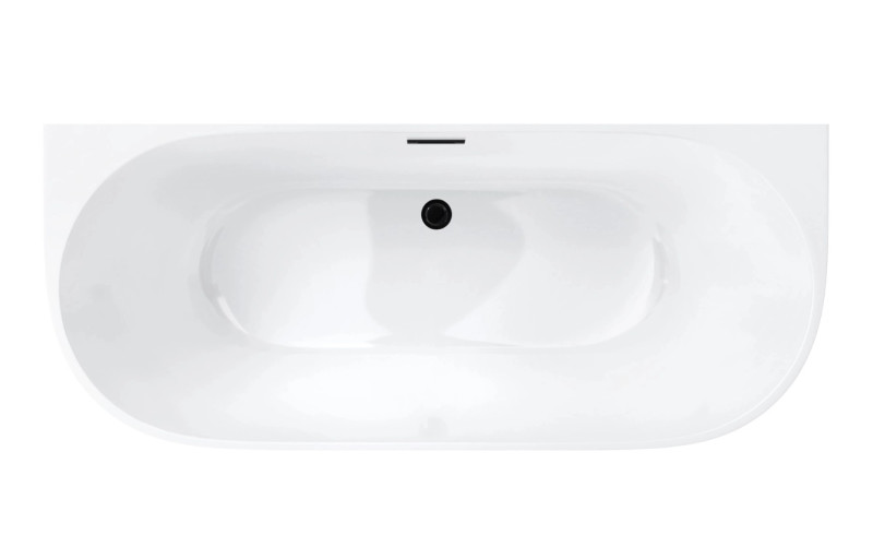 Corsan Mono E029 Slim wanna wolnostojąca przyścienna 160x75 biała + syfon grafit E029LSGM