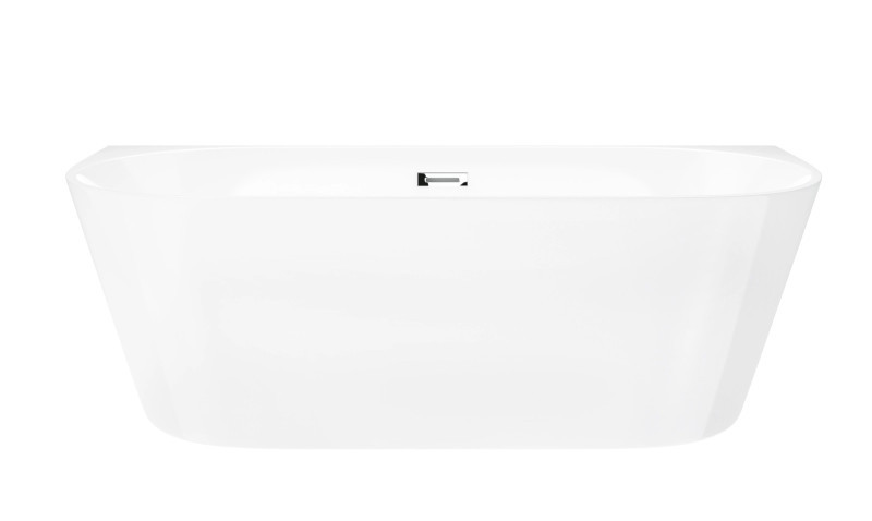 Corsan Mono E029 Slim wanna wolnostojąca przyścienna 170x75 biała + syfon chrom E029XLSCH