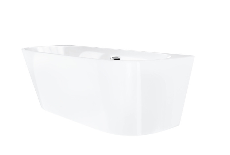 Corsan Mono E029 Slim wanna wolnostojąca przyścienna 170x75 biała + syfon chrom E029XLSCH