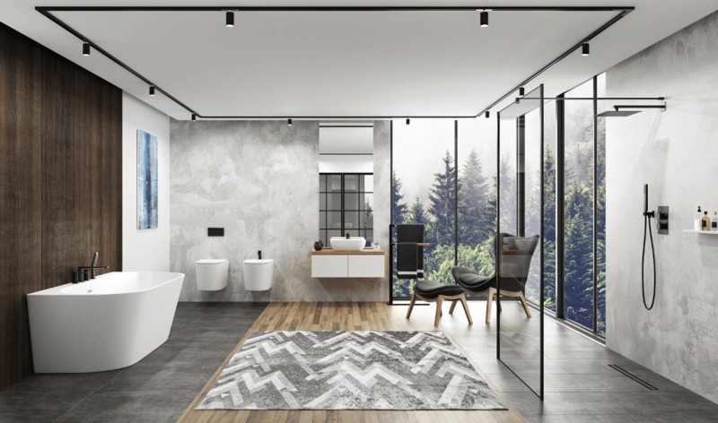 Corsan Mono E029 Slim wanna wolnostojąca przyścienna 170x75 biała + syfon chrom E029XLSCH