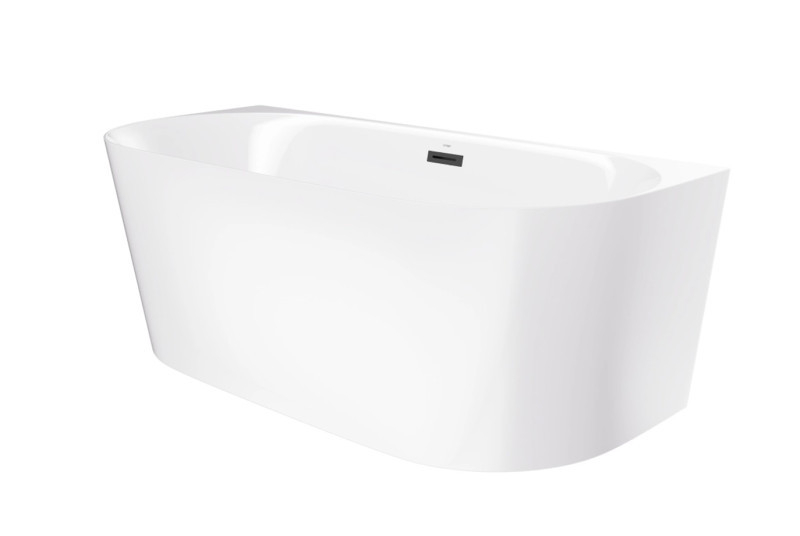 Corsan Mono E029 Slim wanna wolnostojąca przyścienna 170x75 biała + syfon czarny E029XLSBL