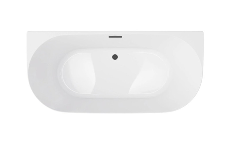 Corsan Mono E029 Slim wanna wolnostojąca przyścienna 170x75 biała + syfon czarny E029XLSBL