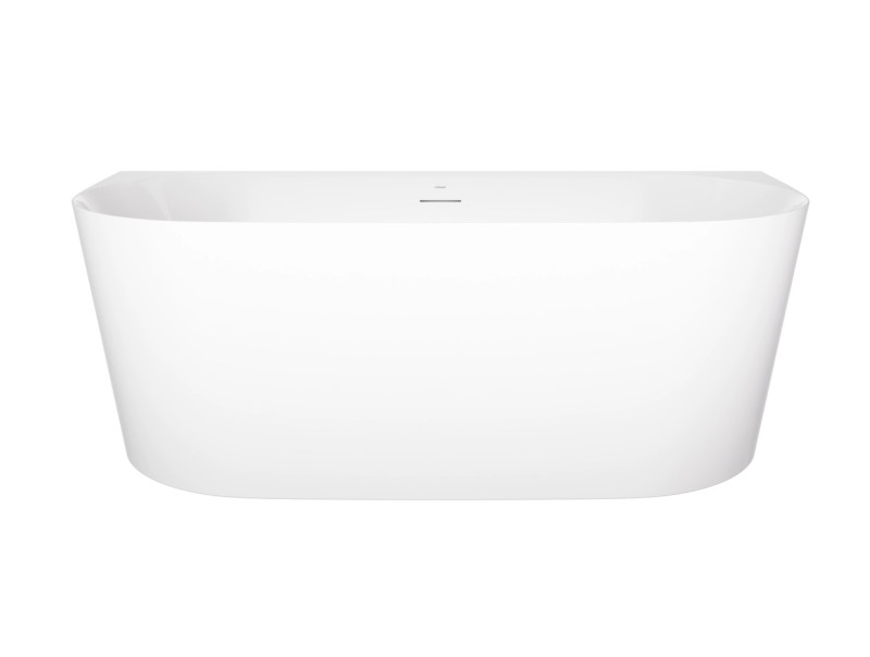 Corsan Mono V029 Slim wanna wolnostojąca przyścienna 160x75 biała + syfon chrom V029LSCH