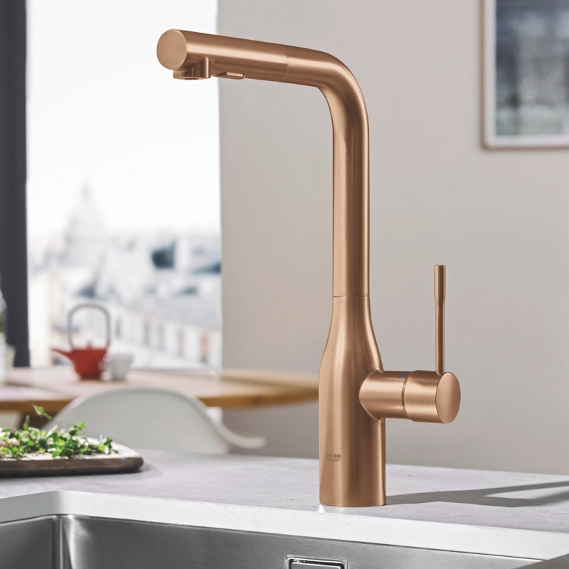 Grohe Essence bateria zlewozmywakowa z wyciąganą wylewką brushed warm sunset 30504DL0