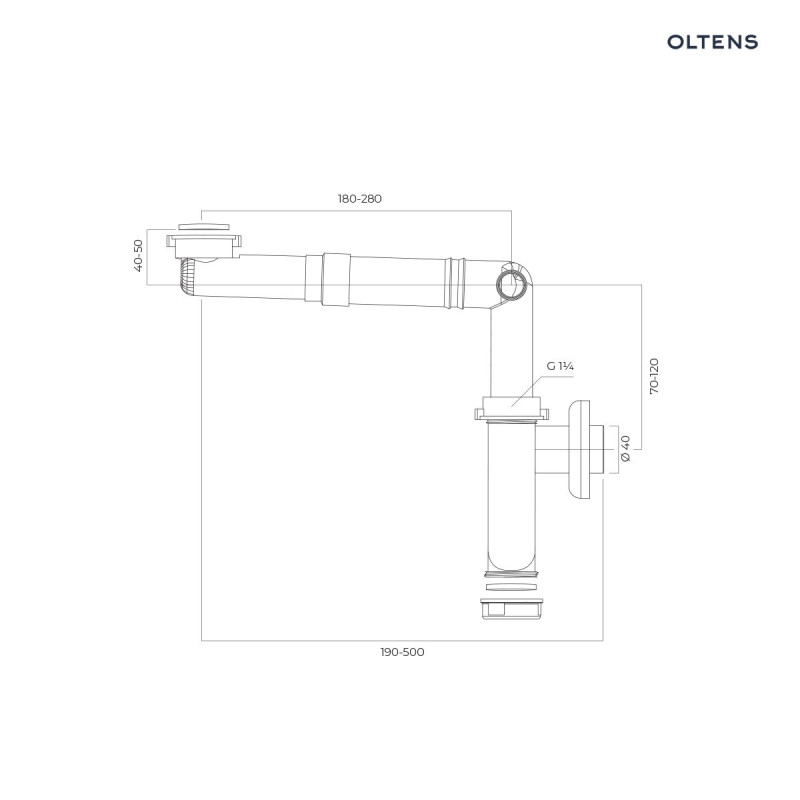 Oltens Jens syfon umywalkowy teleskopowy oszczędzający miejsce biały 02102000