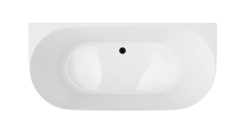 Corsan Mono V029 Slim wanna wolnostojąca przyścienna 170x75 biała + syfon czarny V029XLSBL