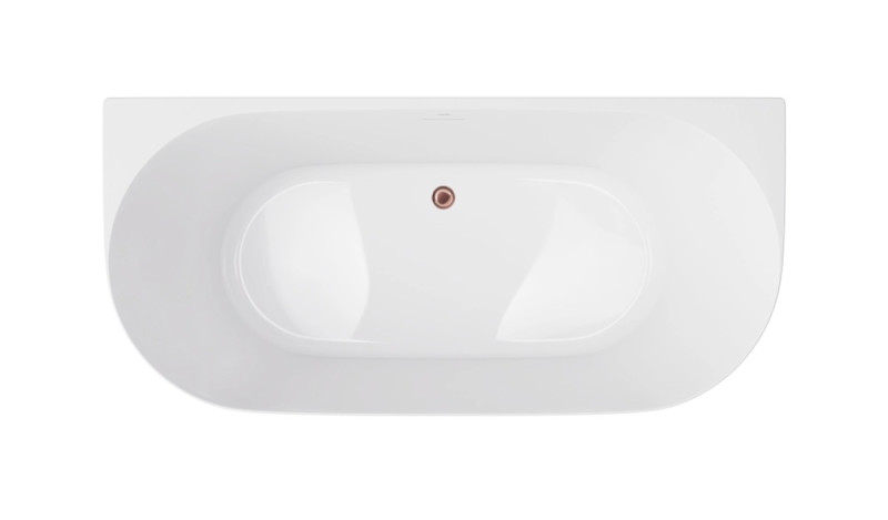 Corsan Mono V029 Slim wanna wolnostojąca przyścienna 170x75 biała + syfon miedziany V029XLSRG