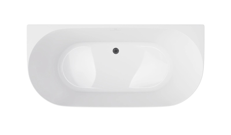 Corsan Mono V029 Slim wanna wolnostojąca przyścienna 160x75 biała + syfon grafit V029LSGM