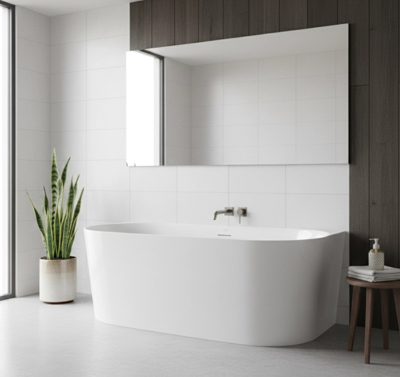 Corsan Mono V029 Slim wanna wolnostojąca przyścienna 160x75 biała + syfon grafit V029LSGM