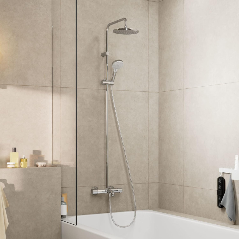 Hansgrohe Vernis Blend 200 1jet EcoSmart termostatyczny komplet wannowy z deszczownicą i wylewką chrom połysk 26079000