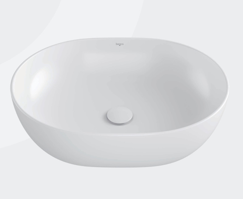 Besco Moya umywalka nablatowa 48,5x35 cm ceramika CeraLine biały UNC-49-MOB