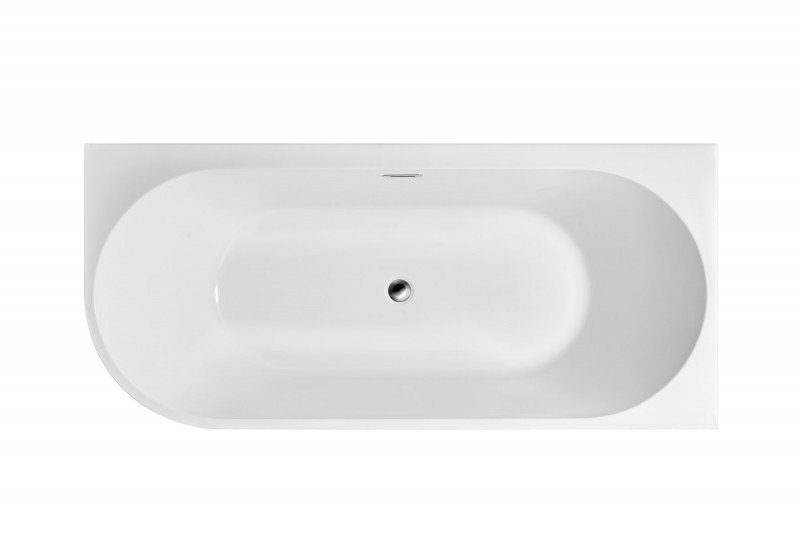 Corsan Intero E-240M wanna wolnostojąca przyścienna prawa 150x74 biała + syfon chrom E240MPCH